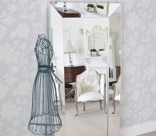 JH Modern Non_Beaded Silver Wall Mirror