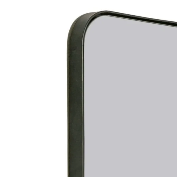 Modern Minimalist Rounded Corners Black Frame Mirror