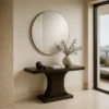 Cecilia Black Round Wall Mirror